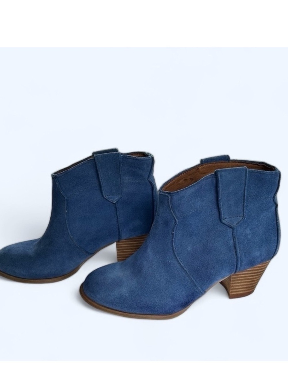 Aldo Haviax Blue Suede Leather Ankle Boots Booties Women's Size 7.5 VGC